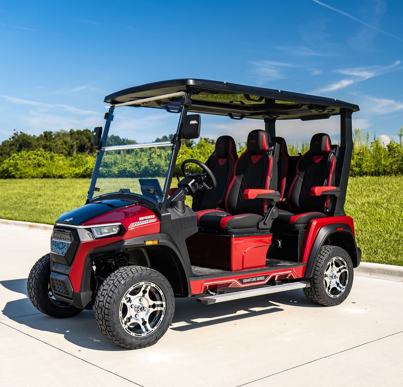 Aries EV Signature 4-Forward 2WD (S4F 2WD) — the premium forward-facing four-seat street-legal golf cart, manufacturer product photo