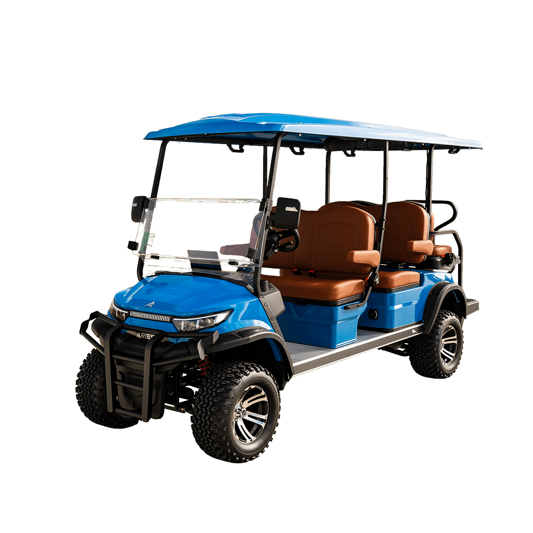 Aries EV Classic 6 XL (C6XL) — the lifted six-seat street-legal golf cart, manufacturer product photo